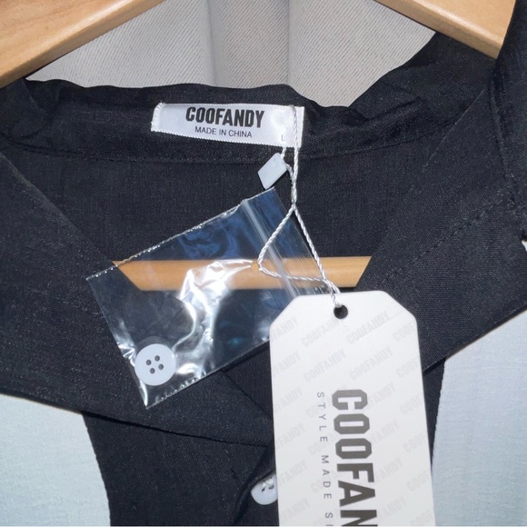 Coofandy NWT Retro Chic: Black and White Bowling Shirt - Picture 2 of 3